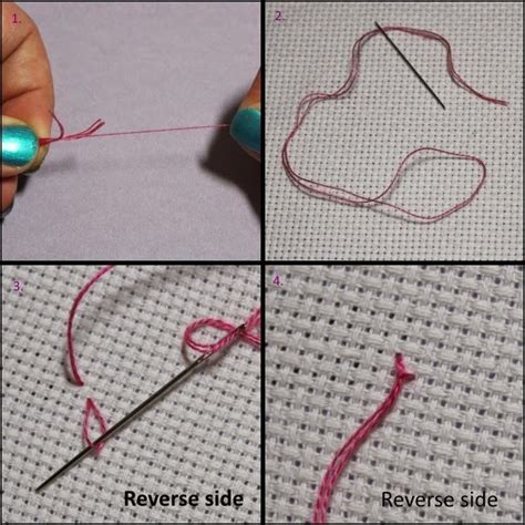 Cross Stitch: How to Start and End thread with 3 strands.
